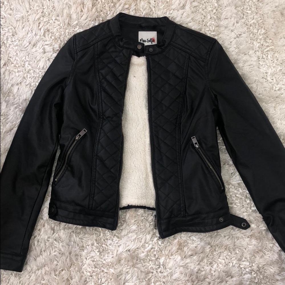 Faux leather coat